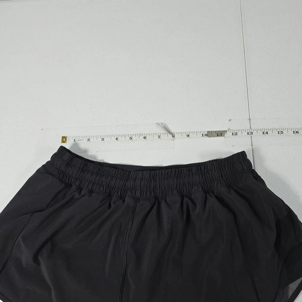 Lululemon Hotty Hot Short II Black Mesh Running Shorts Womens 10 LW7ARKR
